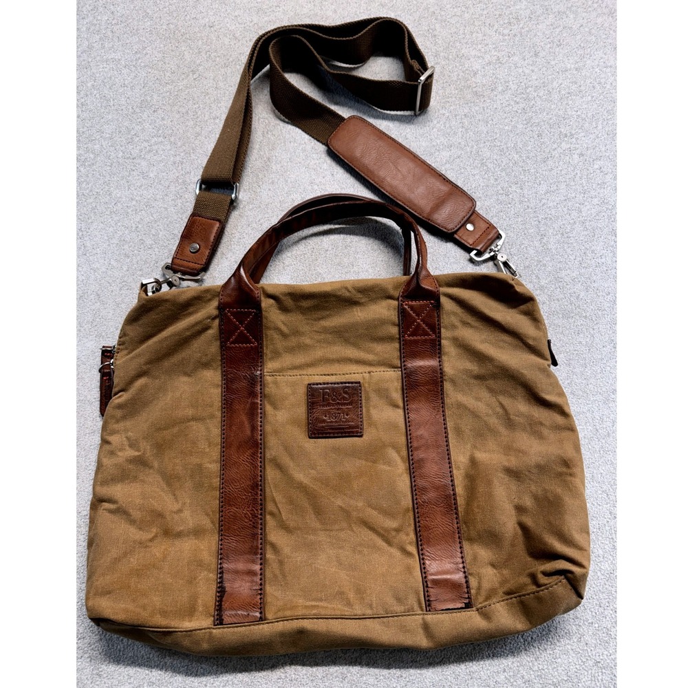 Field & Stream Vintage Collection Canvas Leather Duffel Weekender Travel Bag